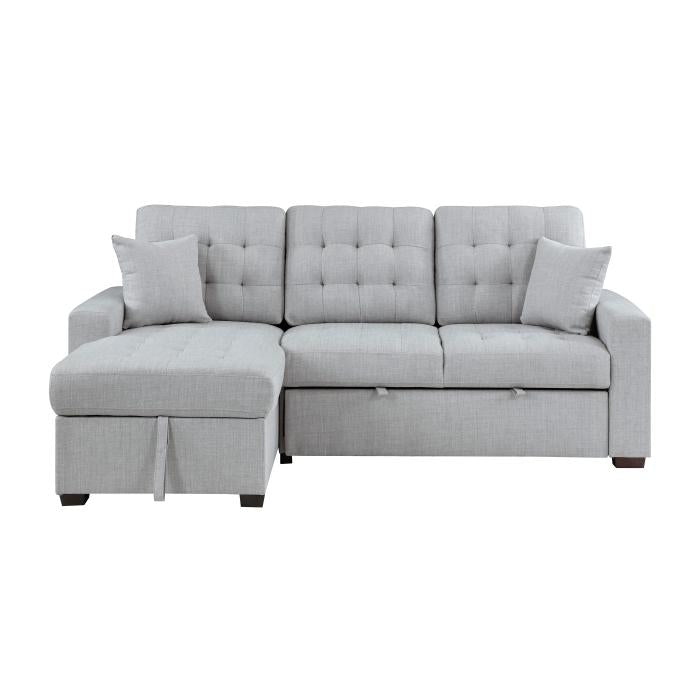 9916GY2LCRL - (2)2-Piece Sectional with Pull-out Bed and Left Chaise with Hidden Storage image