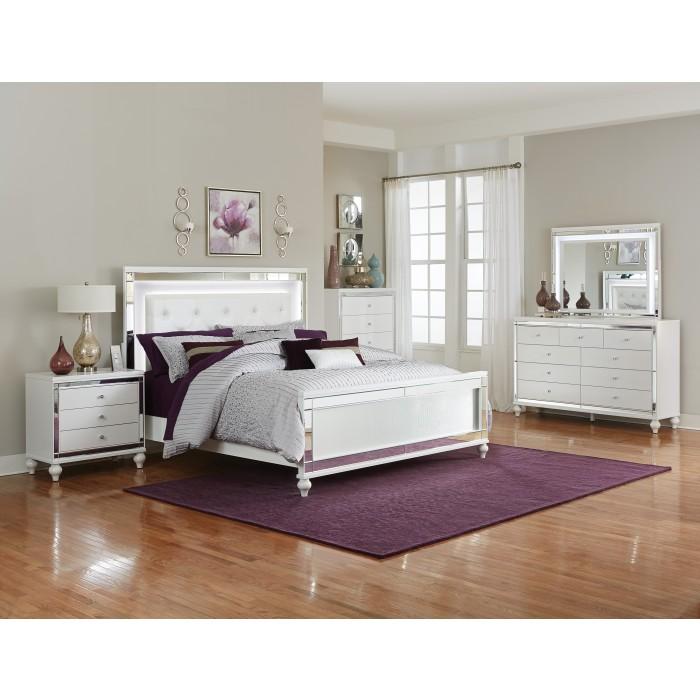 Alonza (3)California King Bed, LED Lighting