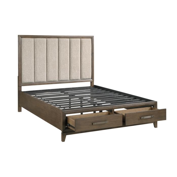 Cambridge (3) California King Platform Bed with Footboard Storage