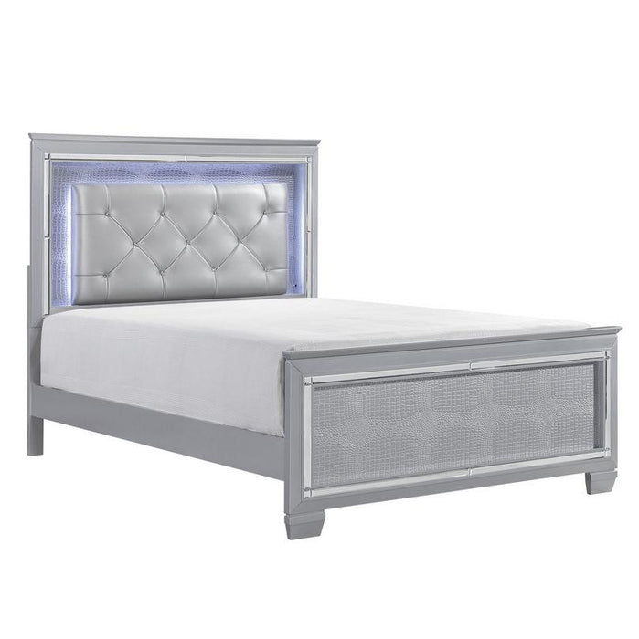 Allura Full Panel Bed in Silver 1916F-1