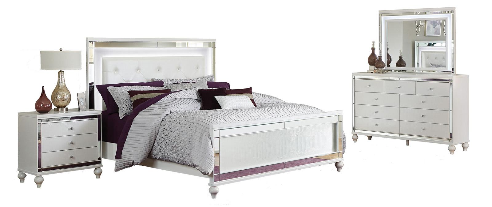 Alonza Queen LED Panel Bed 1845LED-1