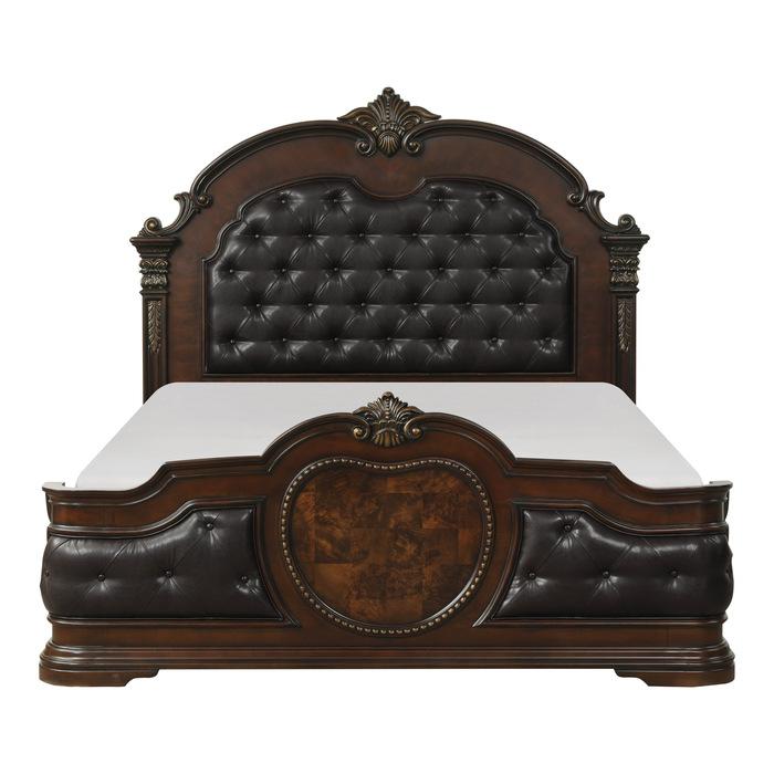 Antoinetta Queen Panel Bed in Warm Cherry 1919-1 image