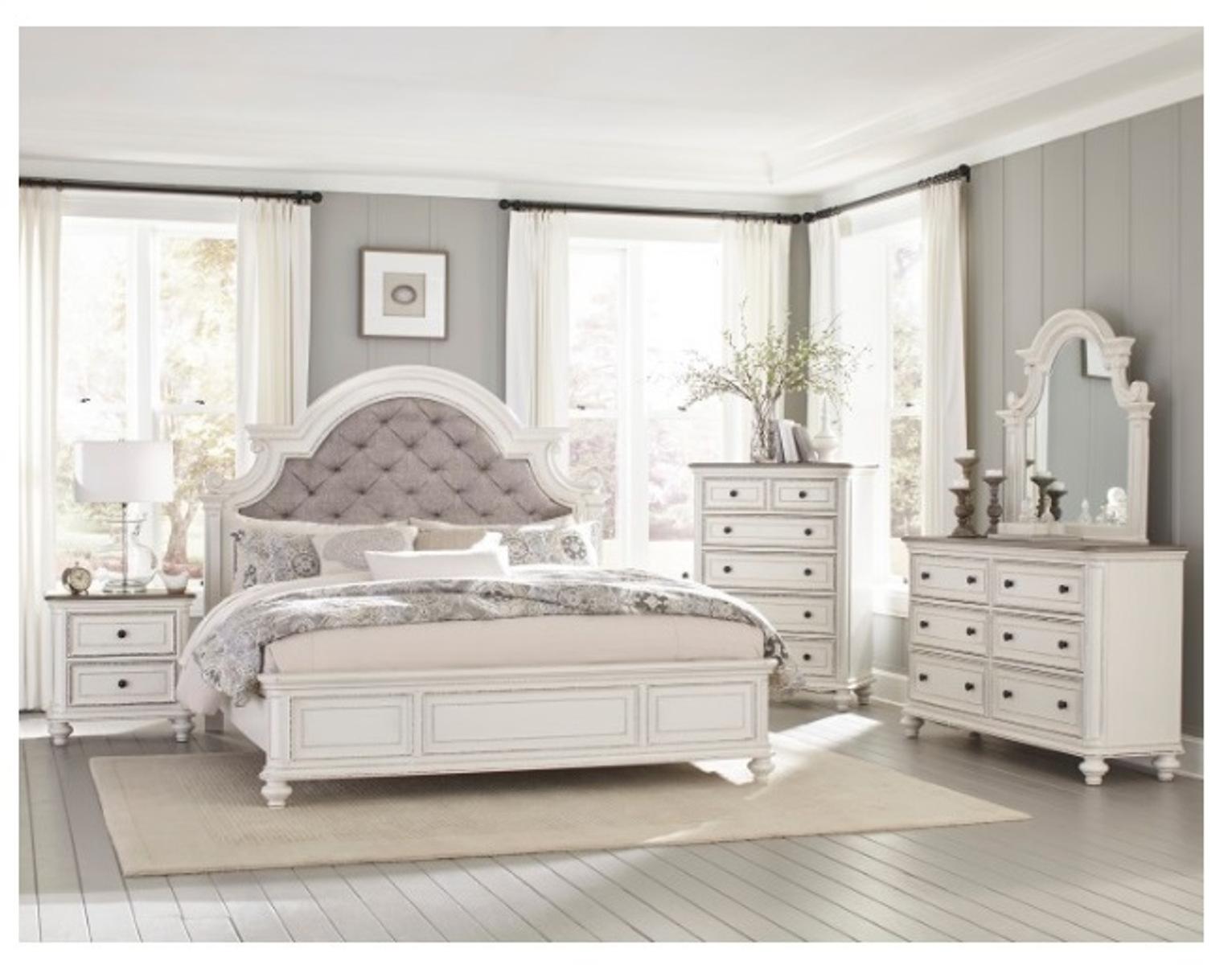 ベッド Baylesford Mirror in Antique White 1624W-6 — Direct Factory Furniture