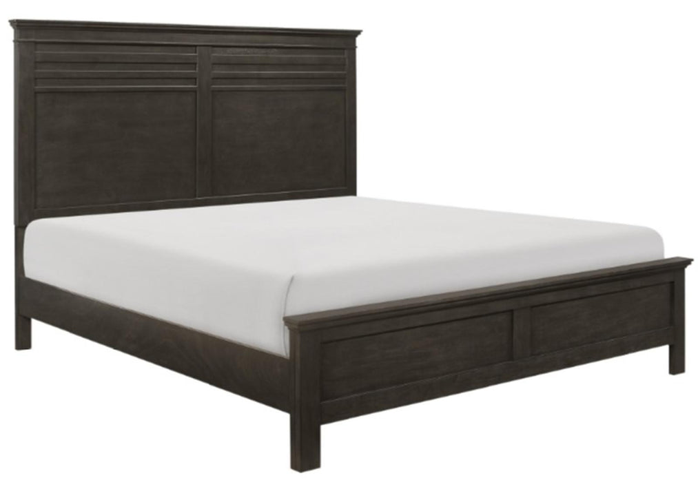 Blaire Farm Queen Panel Bed in Saddle Brown Wood 1675-1