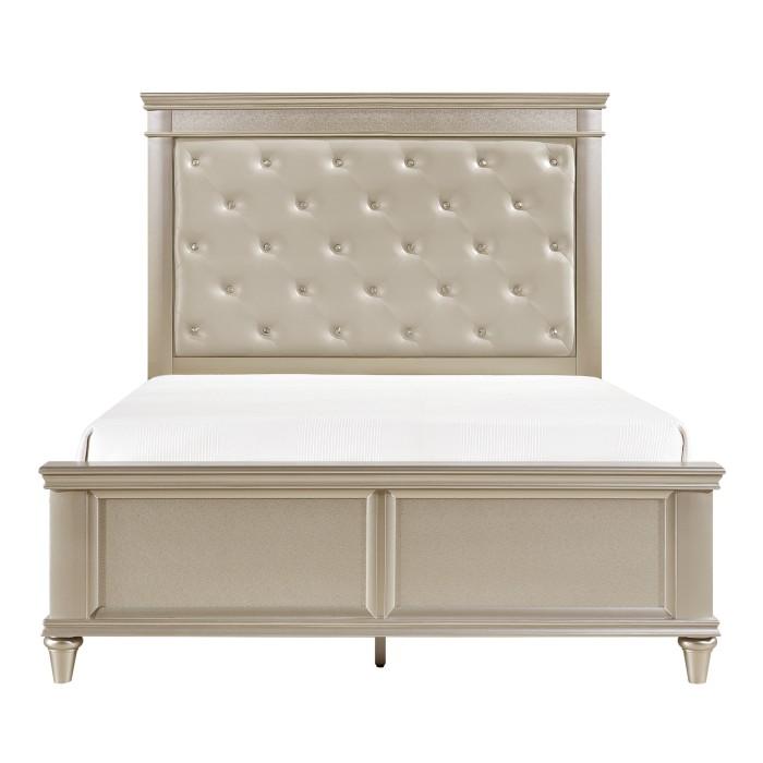 Celandine Queen Panel Bed in Pearl/Silver 1928-1 image