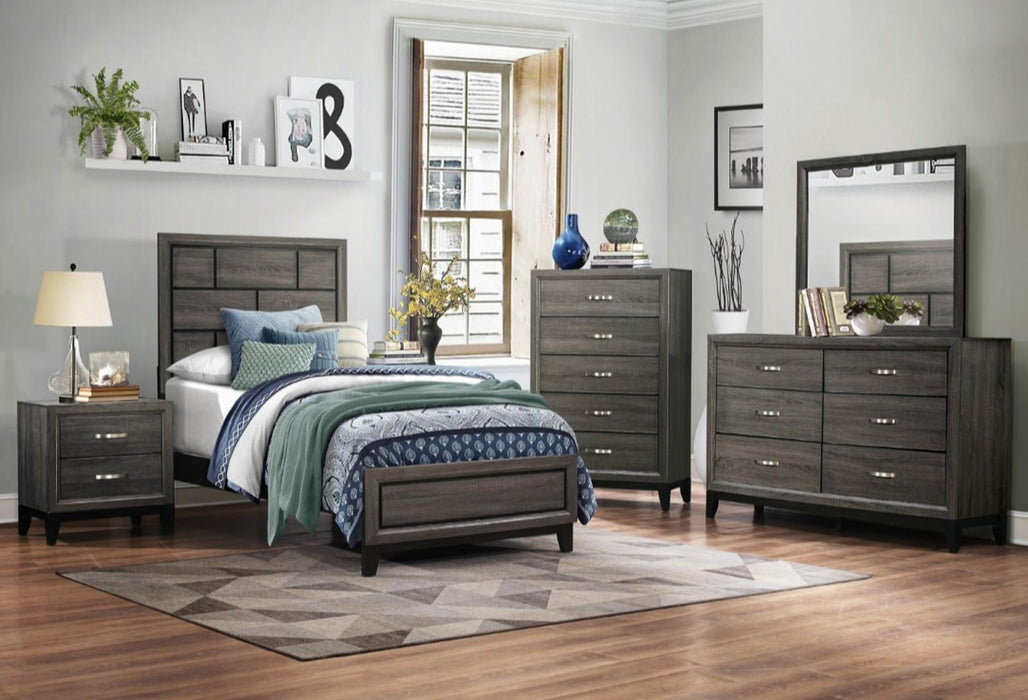 Davi Full Panel Bed in Gray 1645F-1