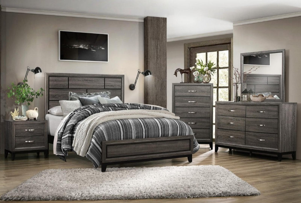 Davi Queen Panel Bed in Gray 1645-1