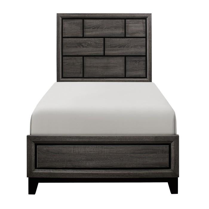 Davi Twin Panel Bed in Gray 1645T-1 image