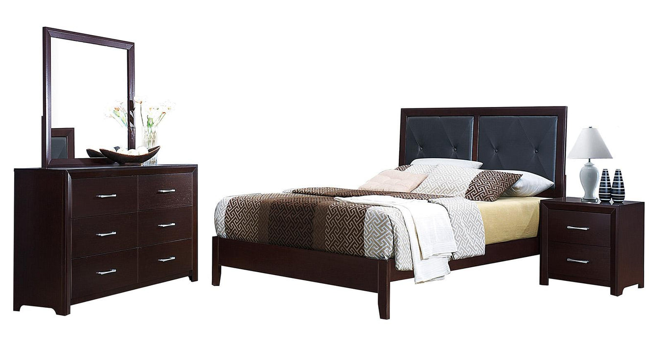 Edina Queen Panel Bed in Espresso-Hinted Cherry 2145-1