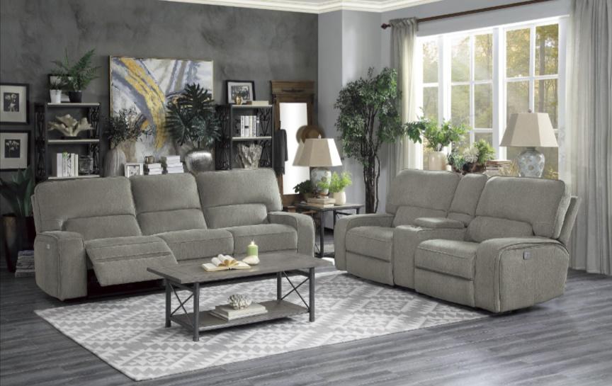 Borneo Power Double Reclining Sofa in Mocha