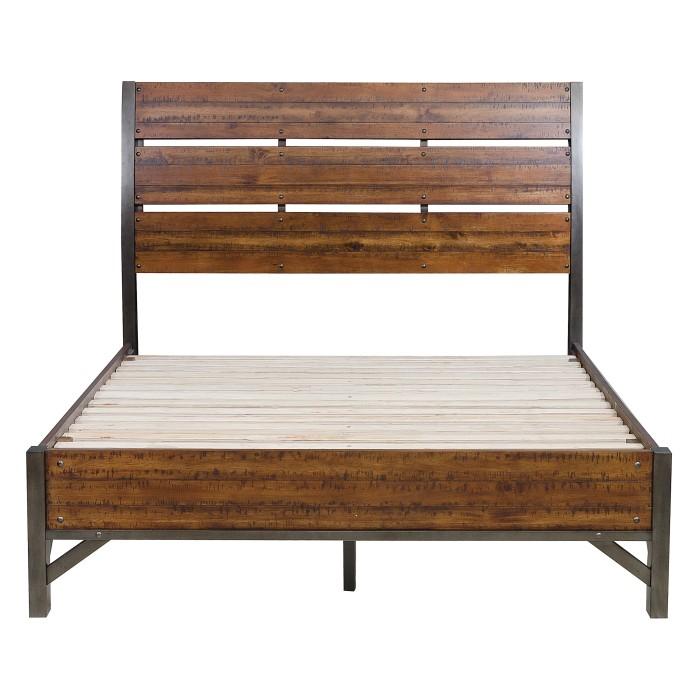 Holverson King Platform Bed in Rustic Brown & Gunmetal 1715K-1EK image