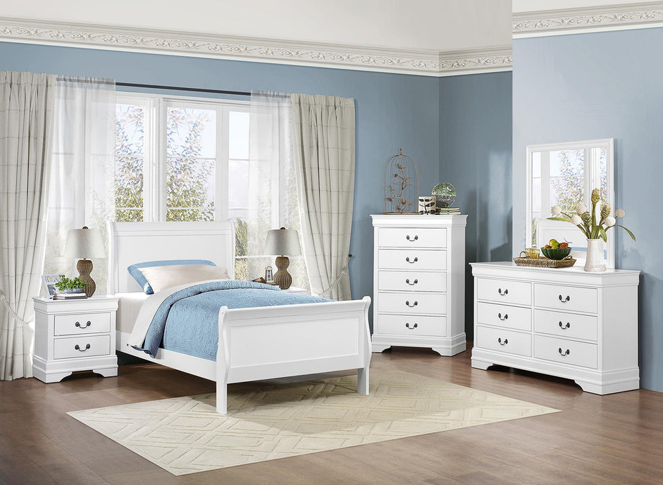 Mayville Full Sleigh Bed in White 2147FW-1