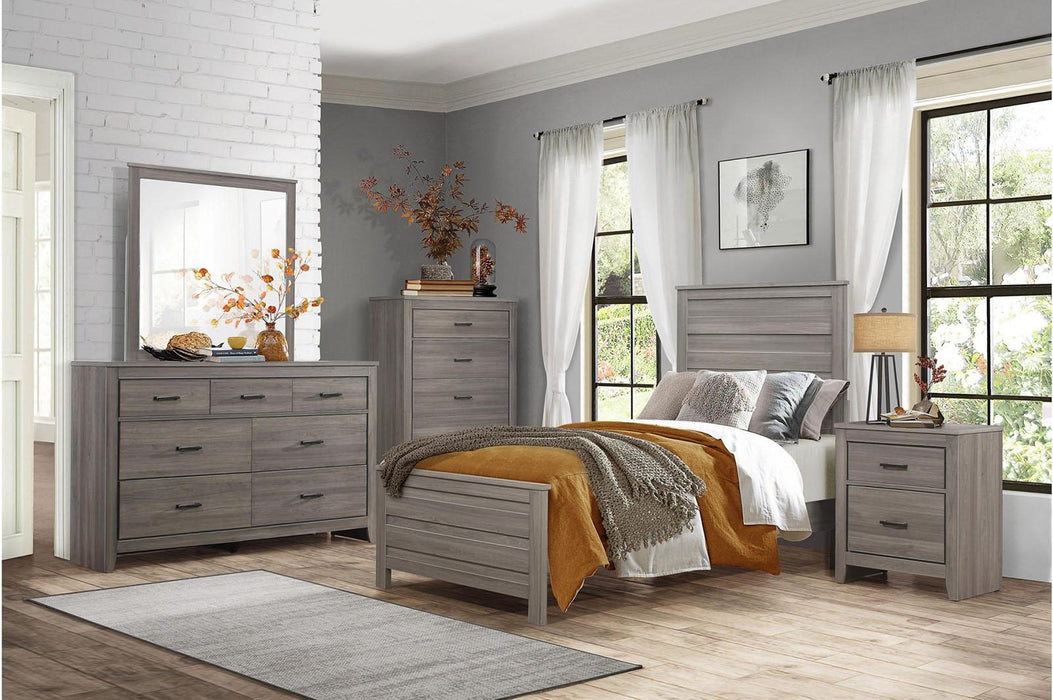 Waldorf Twin Panel Bed in Dark Gray 1902T-1