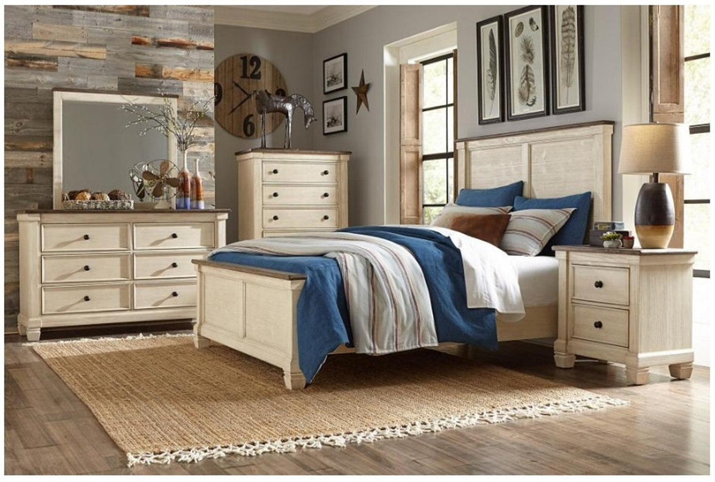 Weaver King Panel Bed in Antique White 1626K-1EK