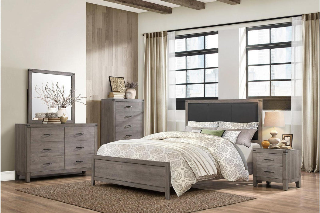 Woodrow Queen Panel Bed in Gray 2042-1