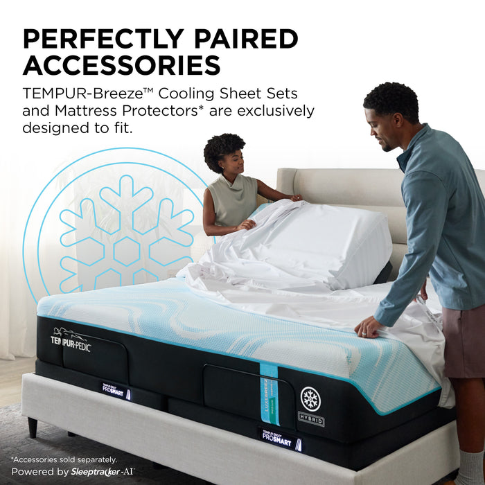 Tempur-Pedic® LuxeBreeze® Split Head King Sleep System Firm