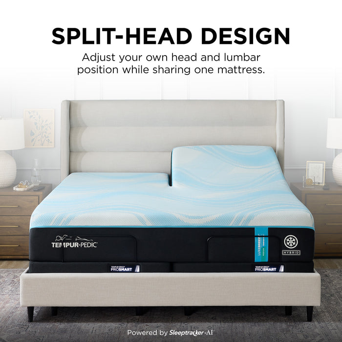 Tempur-Pedic® LuxeBreeze® Split Head King Sleep System Medium Hybrid