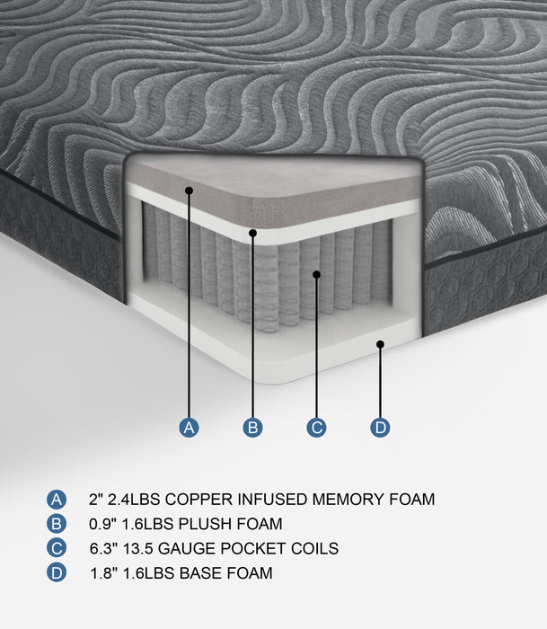 QUEEN 11'' Copper-Infused Memory Foam Hybrid-Taurus Collection