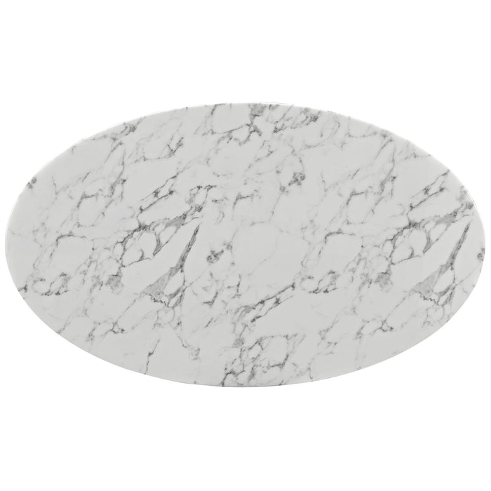 Lippa 60" Oval Artificial Marble Dining Table