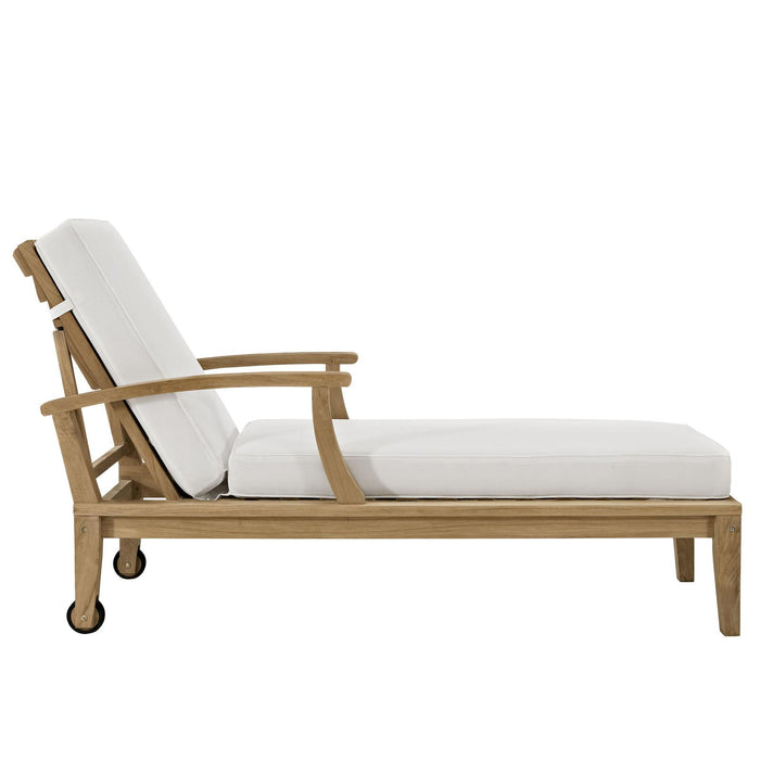 Marina Outdoor Patio Teak Single Chaise