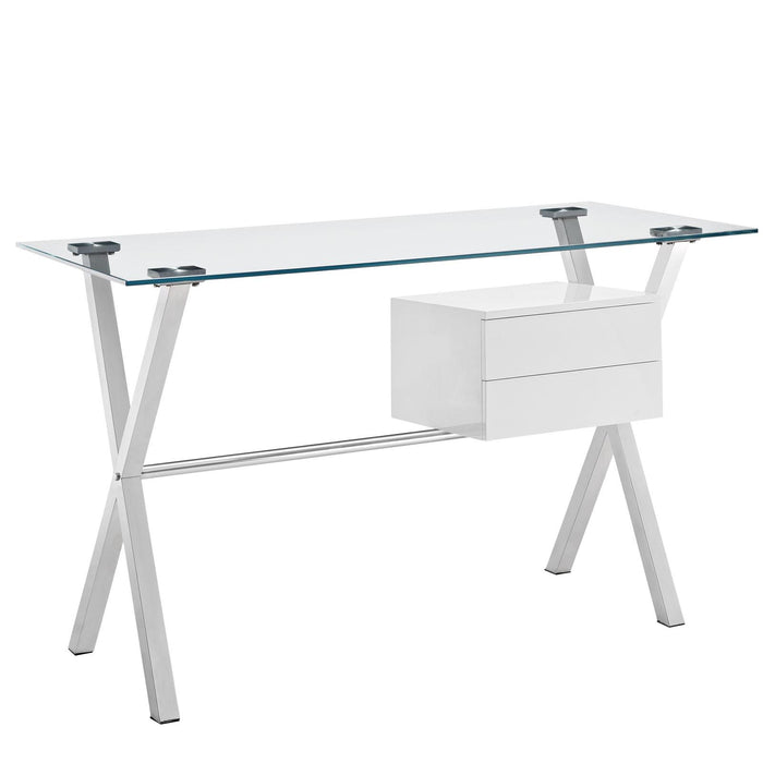 Stasis Glass Top Office Desk