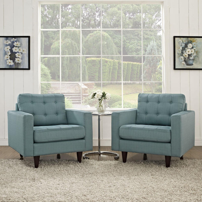 Empress Armchair Upholstered Fabric Set of 2