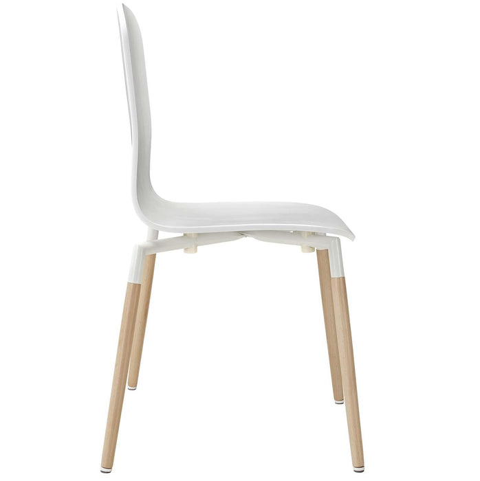 Stack Dining Chairs and Table Wood Set of 5