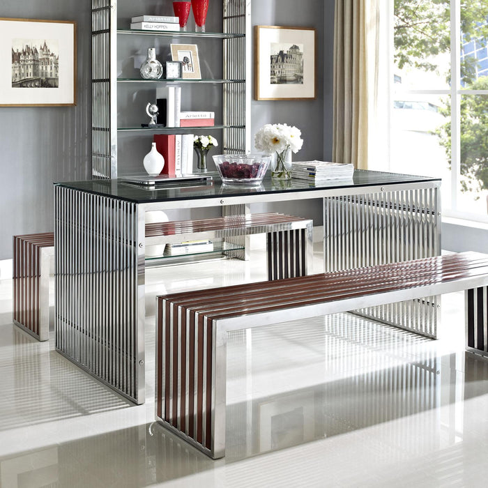 Gridiron Stainless Steel Rectangle Dining Table