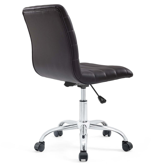 Ripple Armless Mid Back Vinyl Office Chair