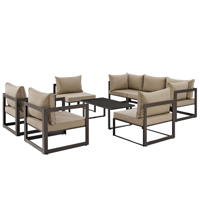 Fortuna 8 Piece Outdoor Patio Sectional Sofa Set image