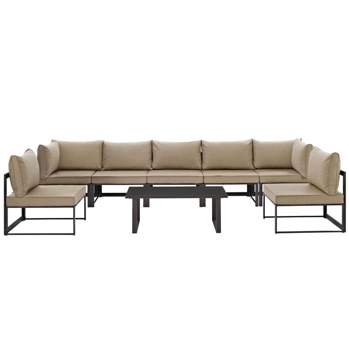 Fortuna 8 Piece Outdoor Patio Sectional Sofa Set