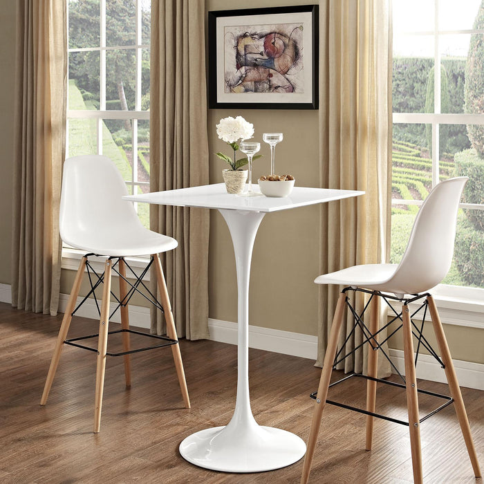 Lippa 28" Square Wood Top Bar Table