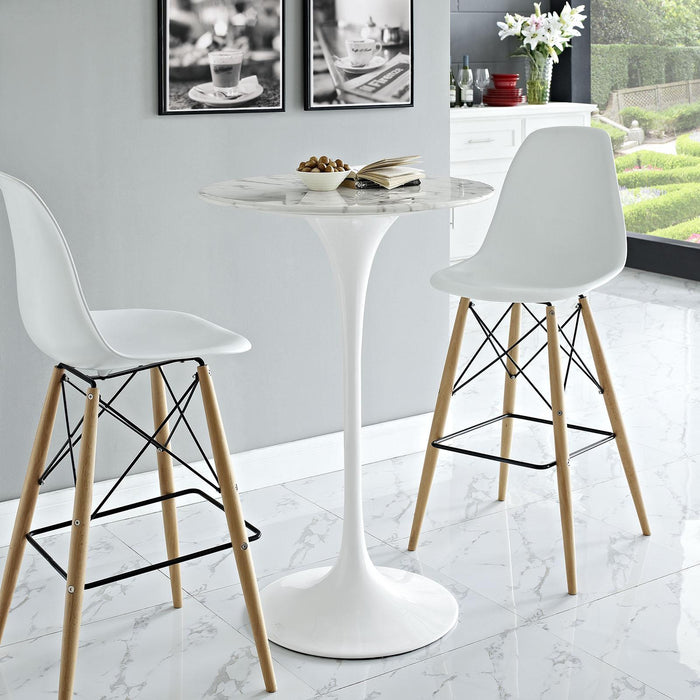 Lippa 28" Round Artificial Marble Bar Table