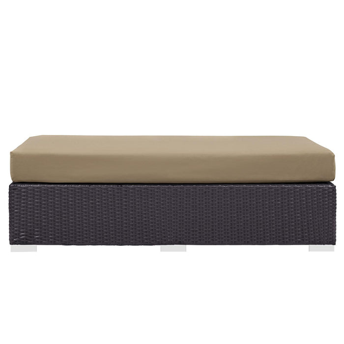 Convene Outdoor Patio Fabric Rectangle Ottoman