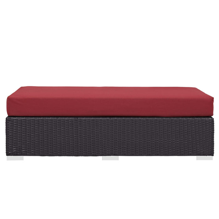 Convene Outdoor Patio Fabric Rectangle Ottoman