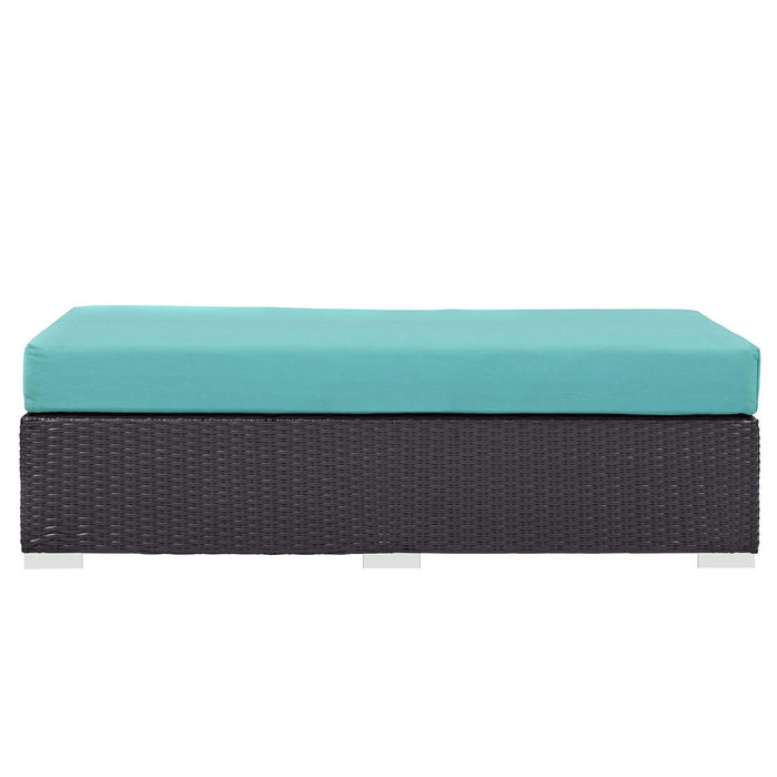 Convene Outdoor Patio Fabric Rectangle Ottoman