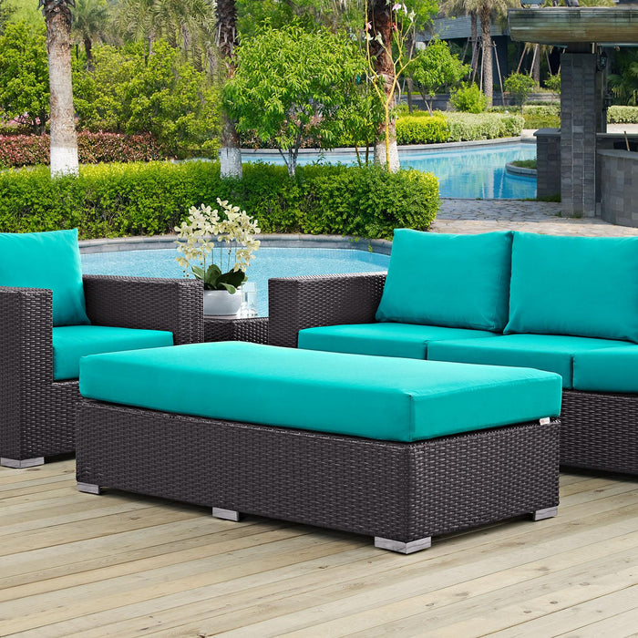 Convene Outdoor Patio Fabric Rectangle Ottoman