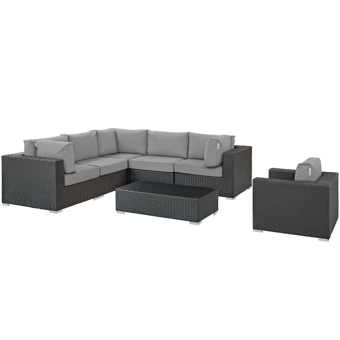 Sojourn 7 Piece Outdoor Patio Sunbrella� Sectional Set