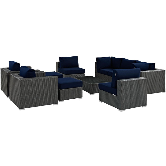 Sojourn 10 Piece Outdoor Patio Sunbrella� Sectional Set