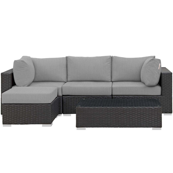 Sojourn 5 Piece Outdoor Patio Sunbrella� Sectional Set