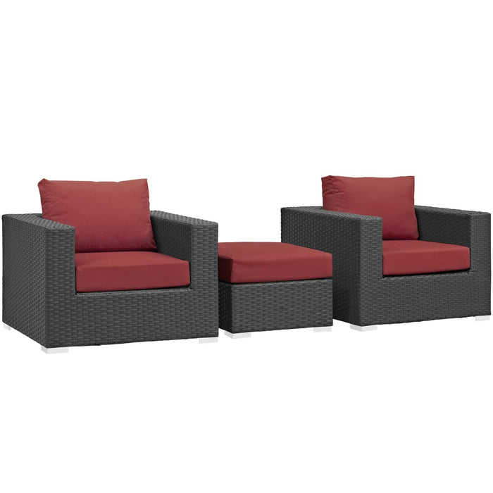 Sojourn 3 Piece Outdoor Patio Sunbrella� Sectional Set