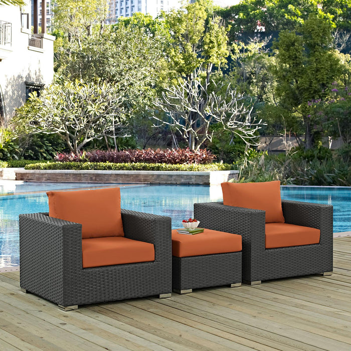 Sojourn 3 Piece Outdoor Patio Sunbrella� Sectional Set