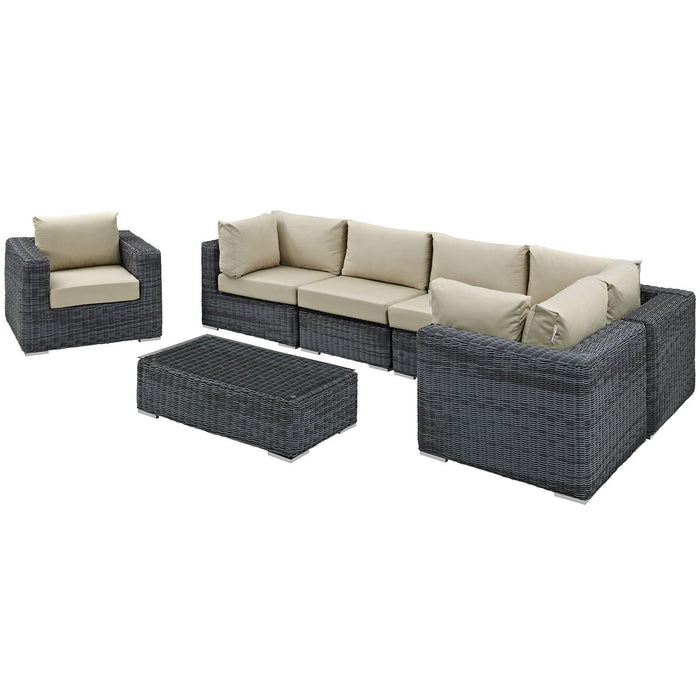 Summon 7 Piece Outdoor Patio Sunbrella� Sectional Set