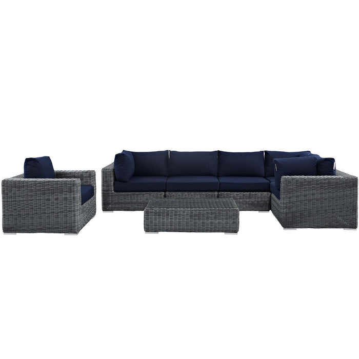 Summon 7 Piece Outdoor Patio Sunbrella� Sectional Set