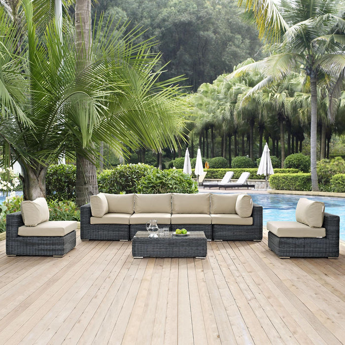 Summon 7 Piece Outdoor Patio Sunbrella� Sectional Set