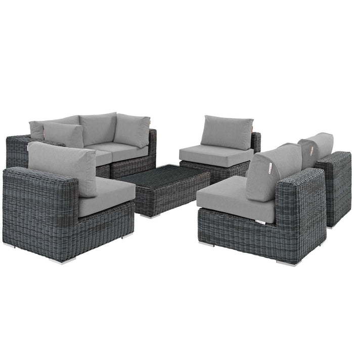 Summon 7 Piece Outdoor Patio Sunbrella� Sectional Set