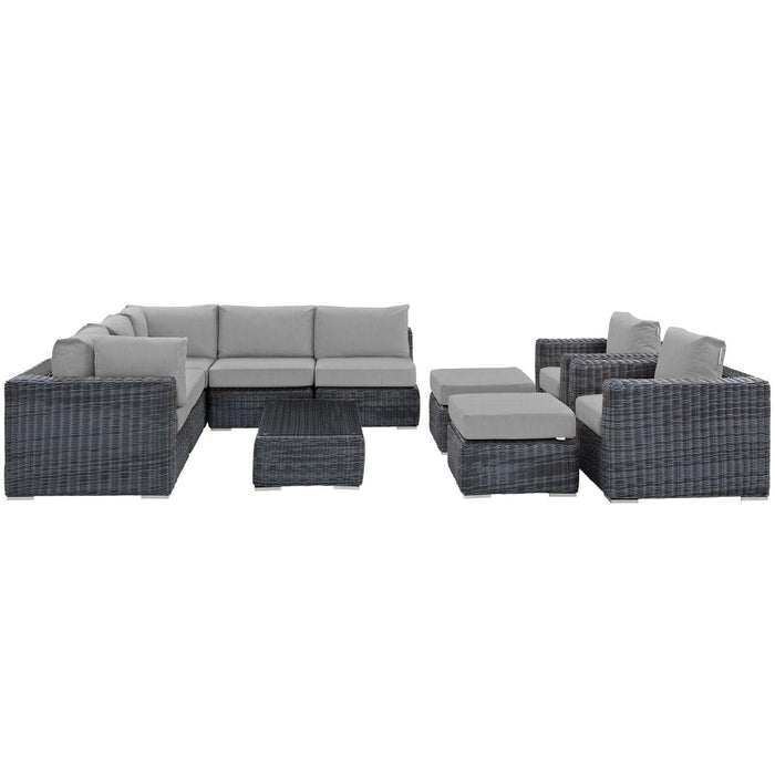 Summon 10 Piece Outdoor Patio Sunbrella� Sectional Set