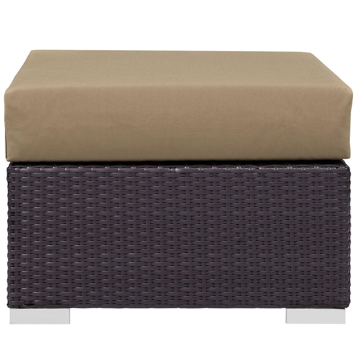 Convene Outdoor Patio Fabric Square Ottoman