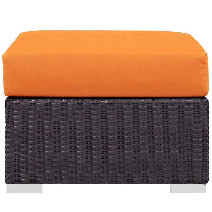 Convene Outdoor Patio Fabric Square Ottoman