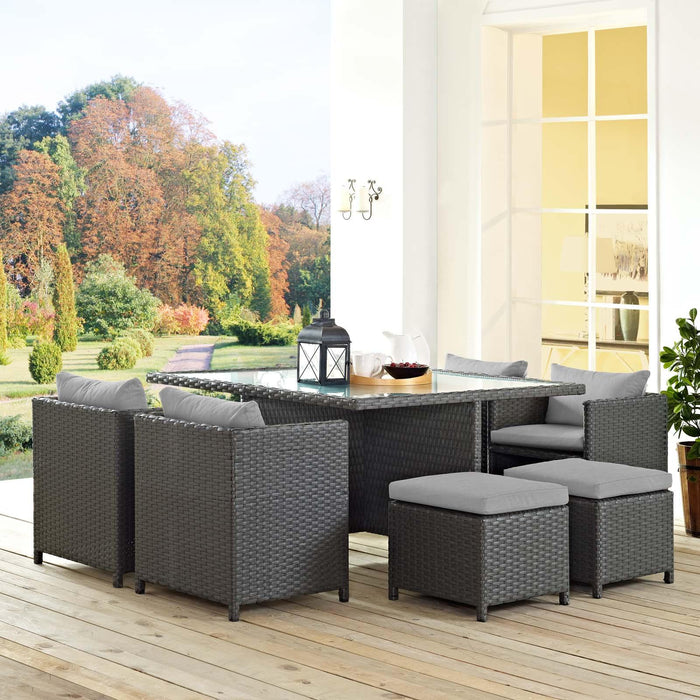 Sojourn 9 Piece Outdoor Patio Sunbrella� Dining Set